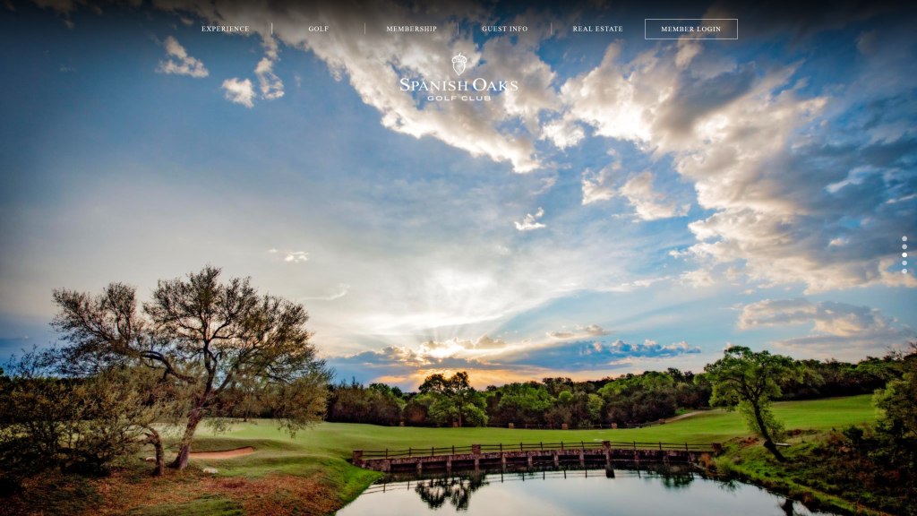 screenshot of the Spanish Oaks Golf Club best golf courses in texas homepage