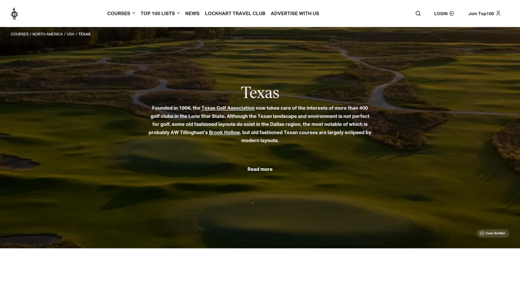 screenshot of the Preston Trail Golf Club best golf courses in texas homepage