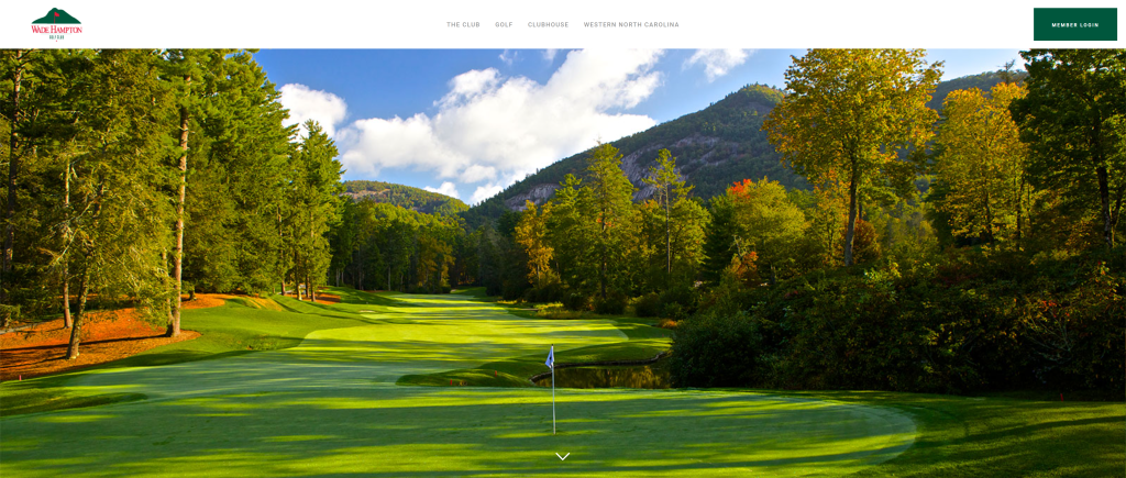 screenshot of the Wade Hampton Golf Club homepage