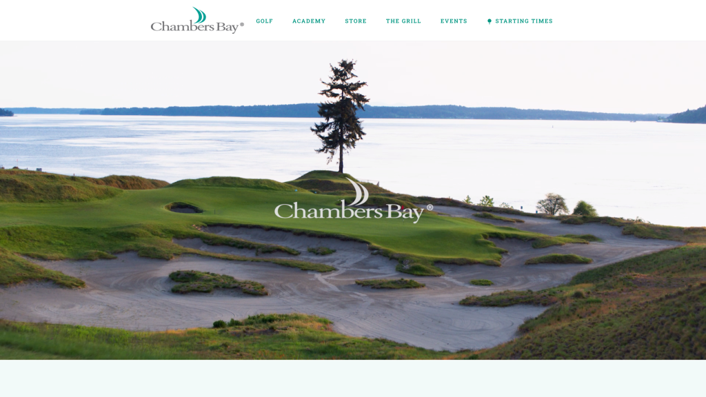 screenshot of the Chambers Bay homepage