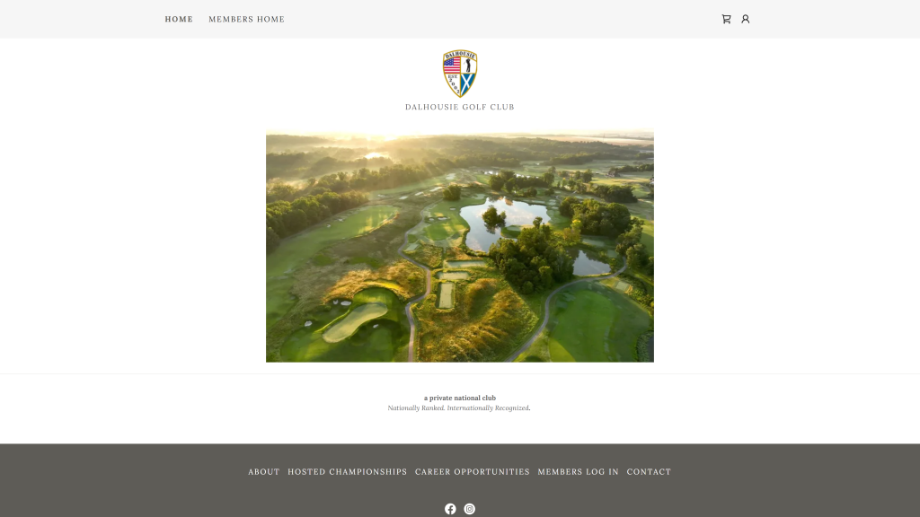 screenshot of the Dalhousie Golf Club homepage