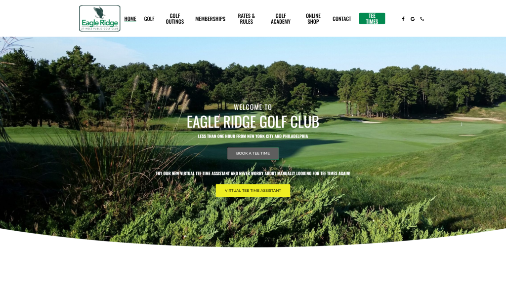 screenshot of the Eagle Ridge Golf Club: Ridge/Pines Best Public Golf Courses In New Jersey homepage