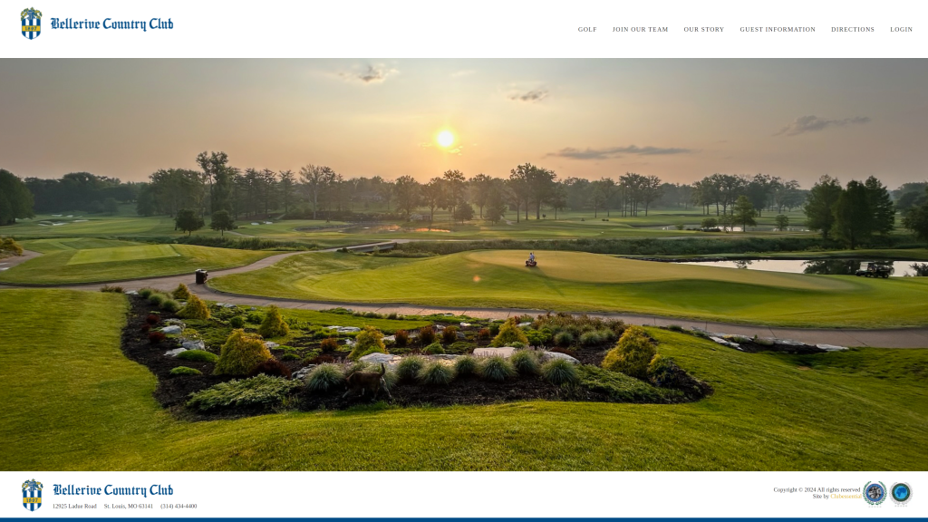 screenshot of the Bellerive Country Club homepage