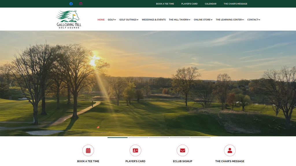 screenshot of the Galloping Hill Golf Club Best Public Golf Courses In New Jersey homepage