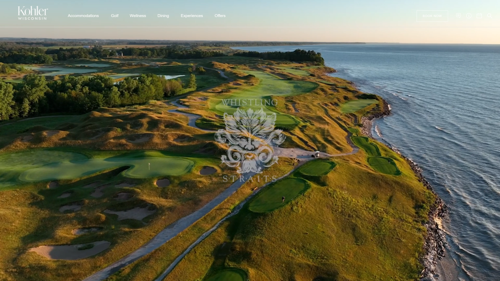 screenshot of the Whistling Straits (Straits Course) top public golf courses in usa homepage