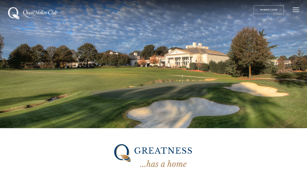 screenshot of the Quail Hollow Club homepage