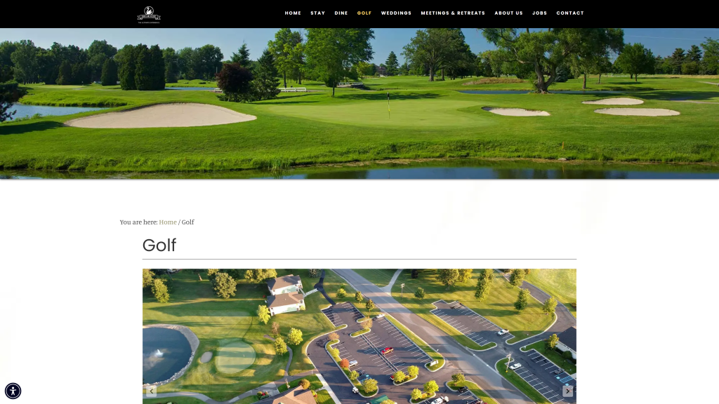 screenshot of the Swan Lake Resort – Silver Course homepage