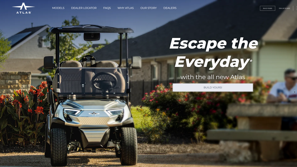 screenshot of the Atlas Best golf carts brands homepage