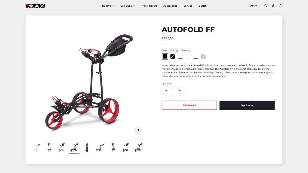 screenshot image of Big Max Autofold FF best golf push cart homepage