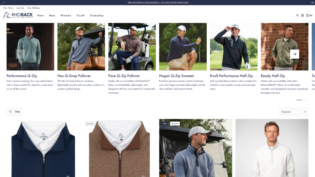 screnshot image of Rhoback Quarter-Zip