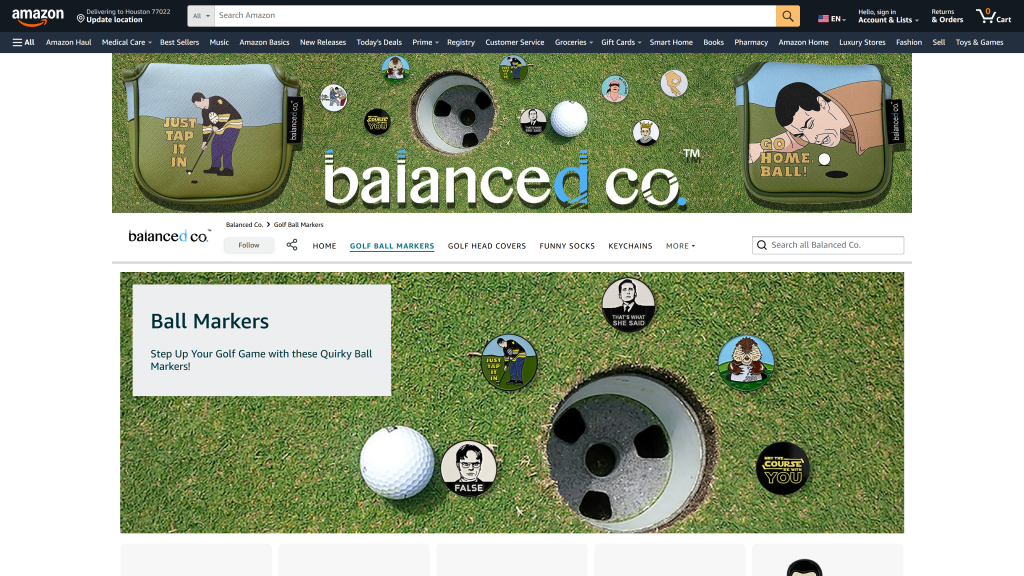 screenshot image of Balanced Co. Funny Golf Ball Marker – Just Tap It In homepage