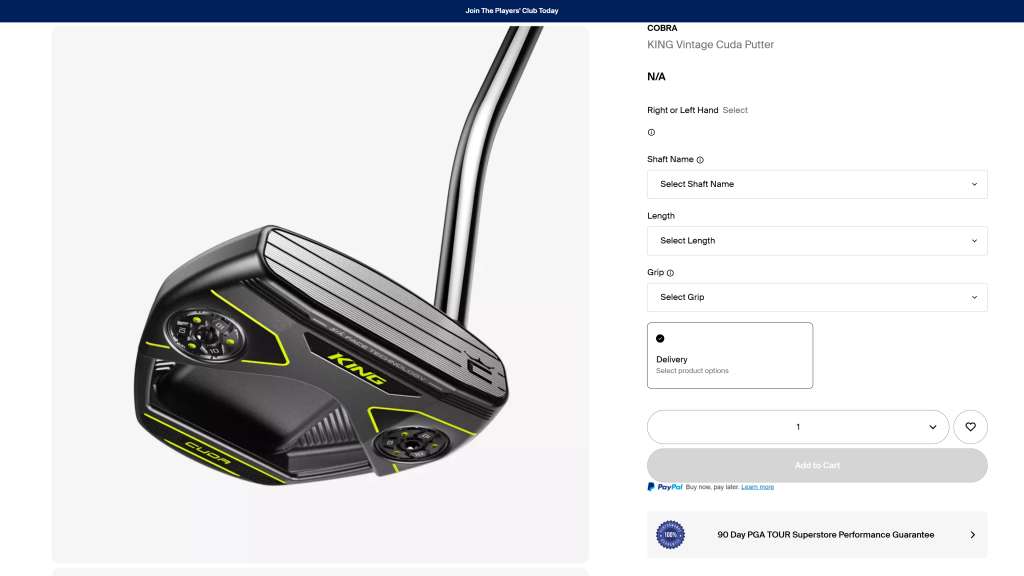 screenshot image of Cobra King Vintage Cuda Putter