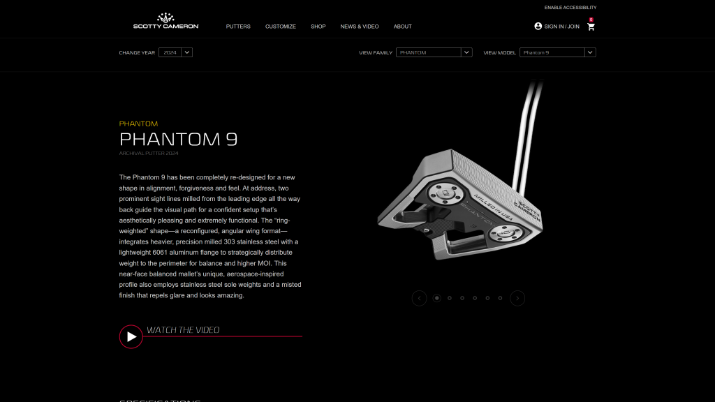 screenshot image of Scotty Cameron 2024 Phantom 9 Putter