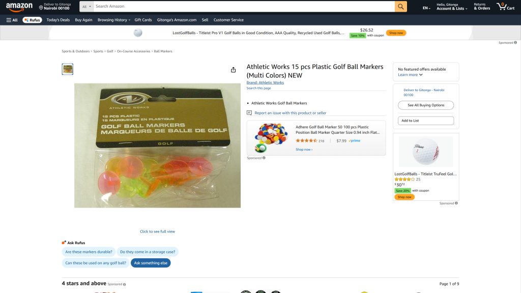 screenshot image of Athletic Works Neon Ball Markers homepage