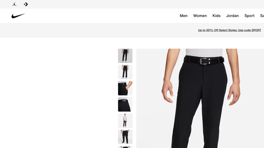 screenshot image of Nike Tour Repel Slim Fit homepage