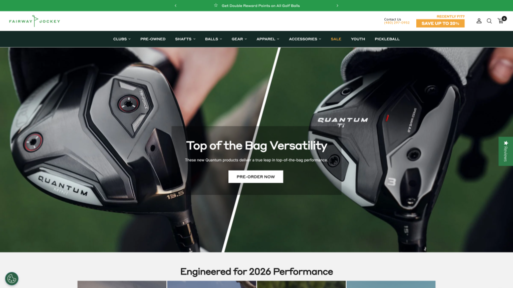 screenshot image of fairway homepage fairway jockey review
