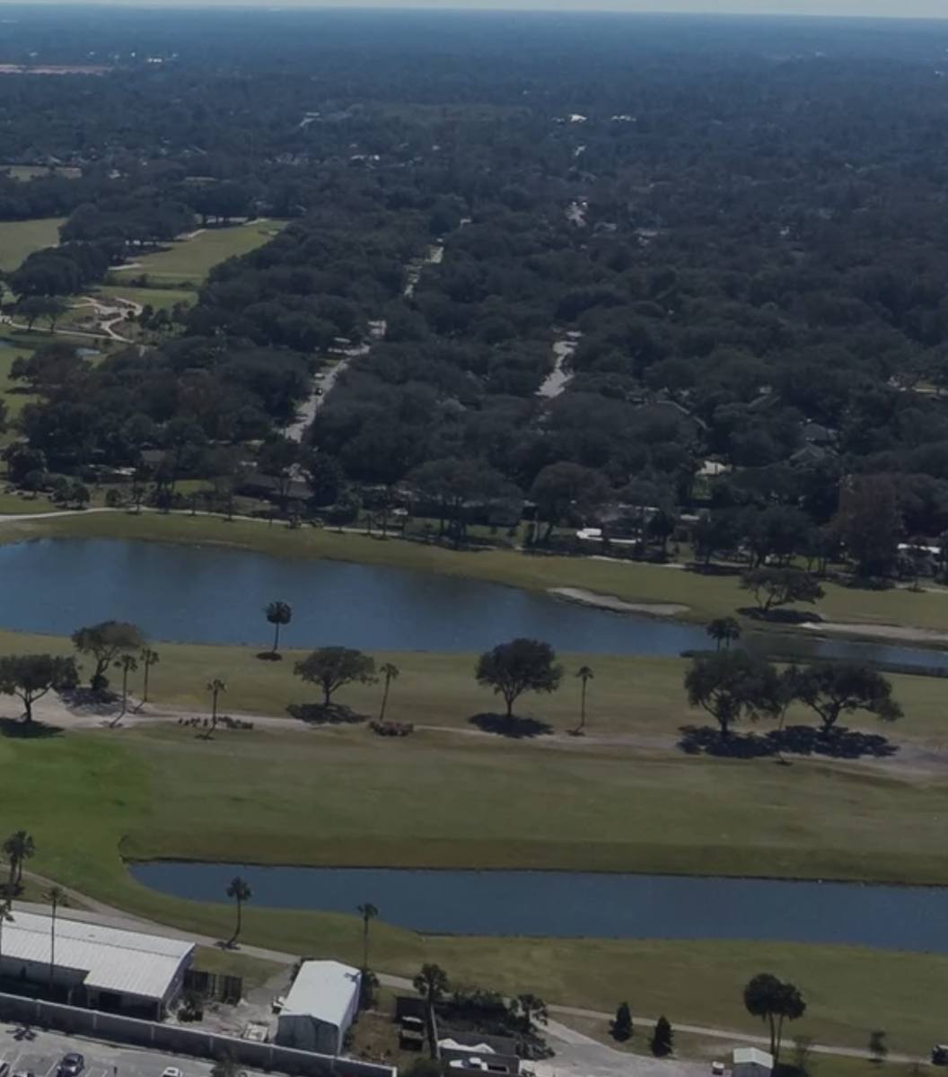 Aerial view of lakes and fairways at Jacksonville Beach Golf Club